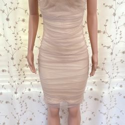 Nude Mesh Dress