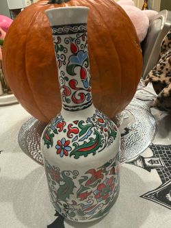 Vintage Metaxa porcelain bottle/ liquor decanter handmade in Greece