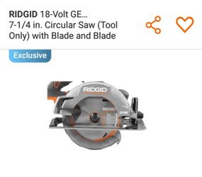 RIDGID 18-Volt GEN5X Cordless 7-1/4 in. Circular Saw (Tool Only) with Blade and Blade Wrench