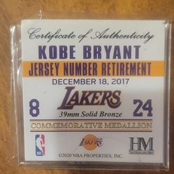 Kobe Bryant Jersey Retirement Coin