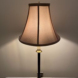 TALL (34"H) SLIM TABLE LAMP w/Polished Brass Base - firm price w/harp & shade