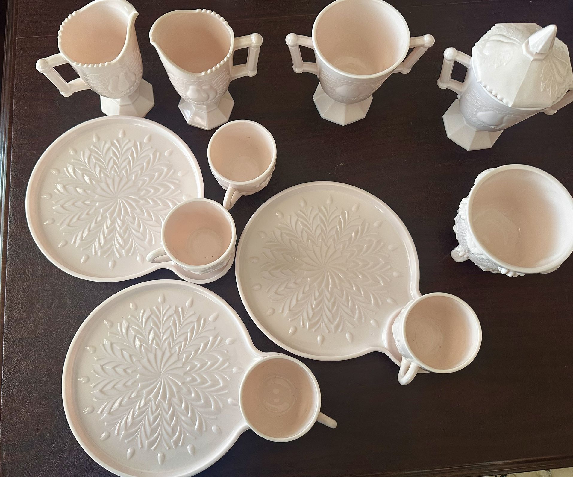 Pink Jeannette Milk Glass