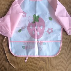 waterproof bibs for babies strawberry pink