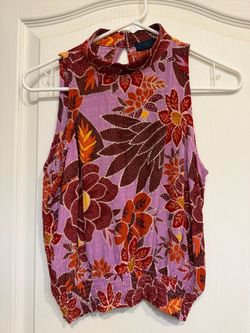 Floral Sleeveless Mock Neck Top