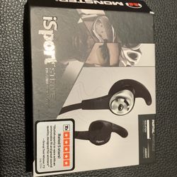 Monster Isport Strive earbuds. new in box