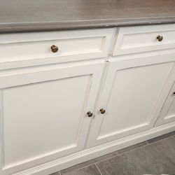 White - Gray Top Credenza 