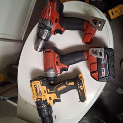Milwaukee And Dewalt Drill And Impact Guns 