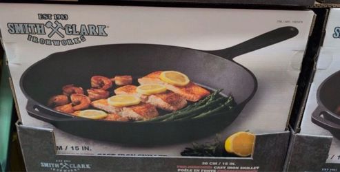 Smith & Clark 15” Pre-Seasoned Cast Iron Skillet