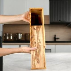 Olive Wood Wine Boxes Holiday Wine Gifts| Winery Gifts Italy Wine Custom Wine Gifts Wine Lovers