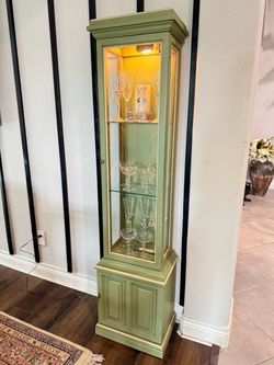 Antique Green corner cabinet (original color)