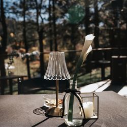 Set of 12 clear bud vases