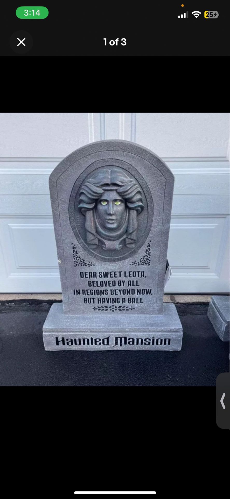 2.5' Ft Disney's Haunted Mansion Talking Madame Leota Tombstone Yard Decor