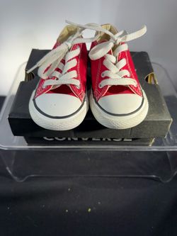 Converse All Star Red Low Top Sneakers Infant Size 7 – Original Box