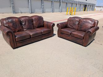 Leather Sofa and Loveseat