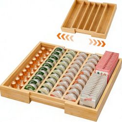 Coffe Pod organizer Storage Bamboo - NEW