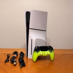 Sony PS5 Slim Disc Edition 1TB - Controller & Cables Included