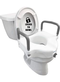 NEW Raised toilet seat with removable arms