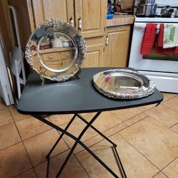 Set Of 8  Silver Platters