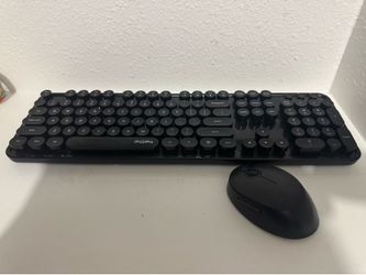 Wireless Keyboard and Mouse Combo, Retro Typewriter Style Keyboard