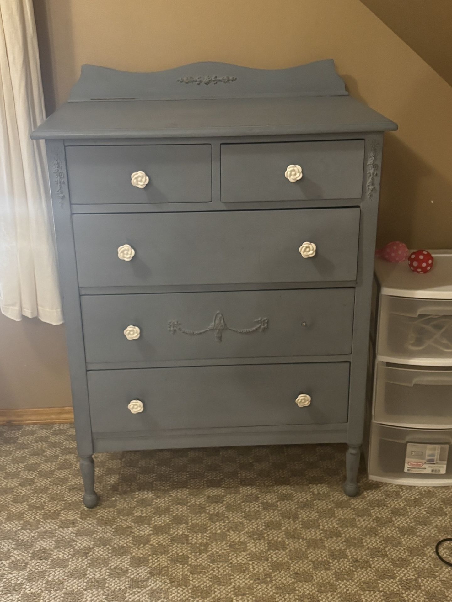 Tall Blue Dresser