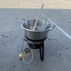 Cazo De Accero Para 60 Libras Con Vase I Quemador I Pala I Escuridor