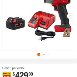 Milwaukee M18 Impact 3/8 Fuel With Hard Case And Two Batteries 