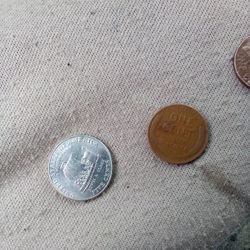 1944 Wheat Penny And 2004 D Lewis And Clark Nickel