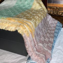 GG jacquard shawl Rainbow