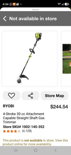 Ryobi 4-Stroke 30cc Straight Shaft Gas Trimmer