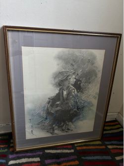 Vintage Charcoal  print by Alan Murray from “child series" -20 3/4” x 25”