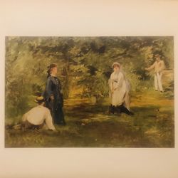 Vintage Manet 1953 Reproduction Print 1873 The Croquet Match 