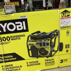 BRAND NEW IN BOX RYOBI 6,800-Watt Recoil Start UL Gasoline Powered Portable Generator with CO Shutdown Sensor
