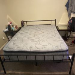 Queen Size Metal Frame & Mattress 