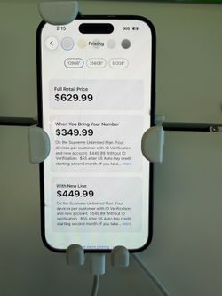 iPhone 15 starting at $349.99 when switching over to cricket!