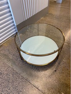 Circular glass table