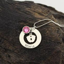 Name necklace with birthstone