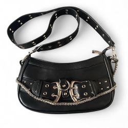 gothic black belt buckle shoulder bag 
