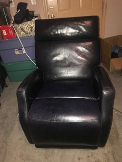 Black leather reclining electric motor chair