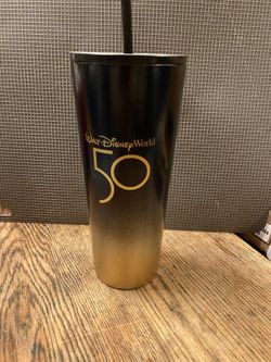 Walt Disney World black and gold 50th anniversary mug