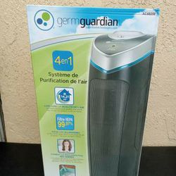 GermGuardian - 22" Air Purifier Tower with HEPA Filter andUV-C for 167 Sq Ft Rooms - Black/Silver new selling for only $60
