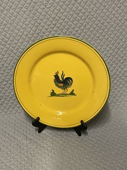 Handpainted 14in Dish Rooster Plate