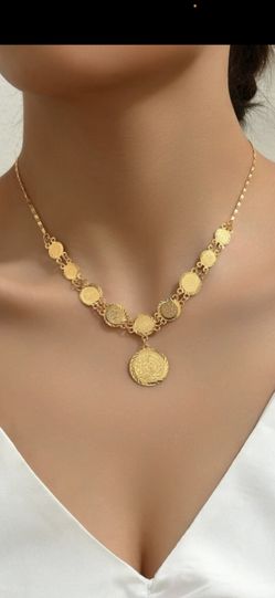 18k Gold Plated coin Necklace 