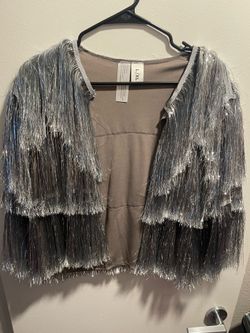 Jacket- Silver Fringe / Tinsel (Color- Silver)
