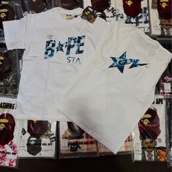 bape star t shirt blue camo