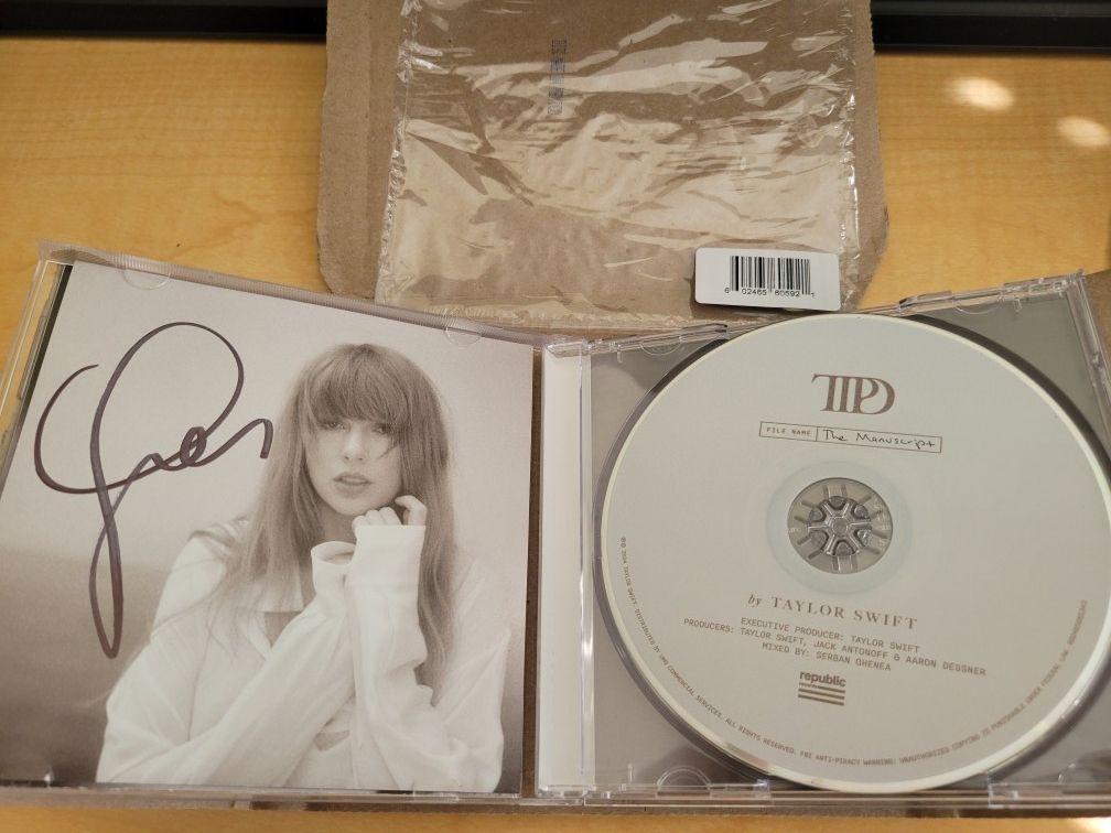 Taylor Swift Tortured Poets Department CD w/ Hand Signed Photo
