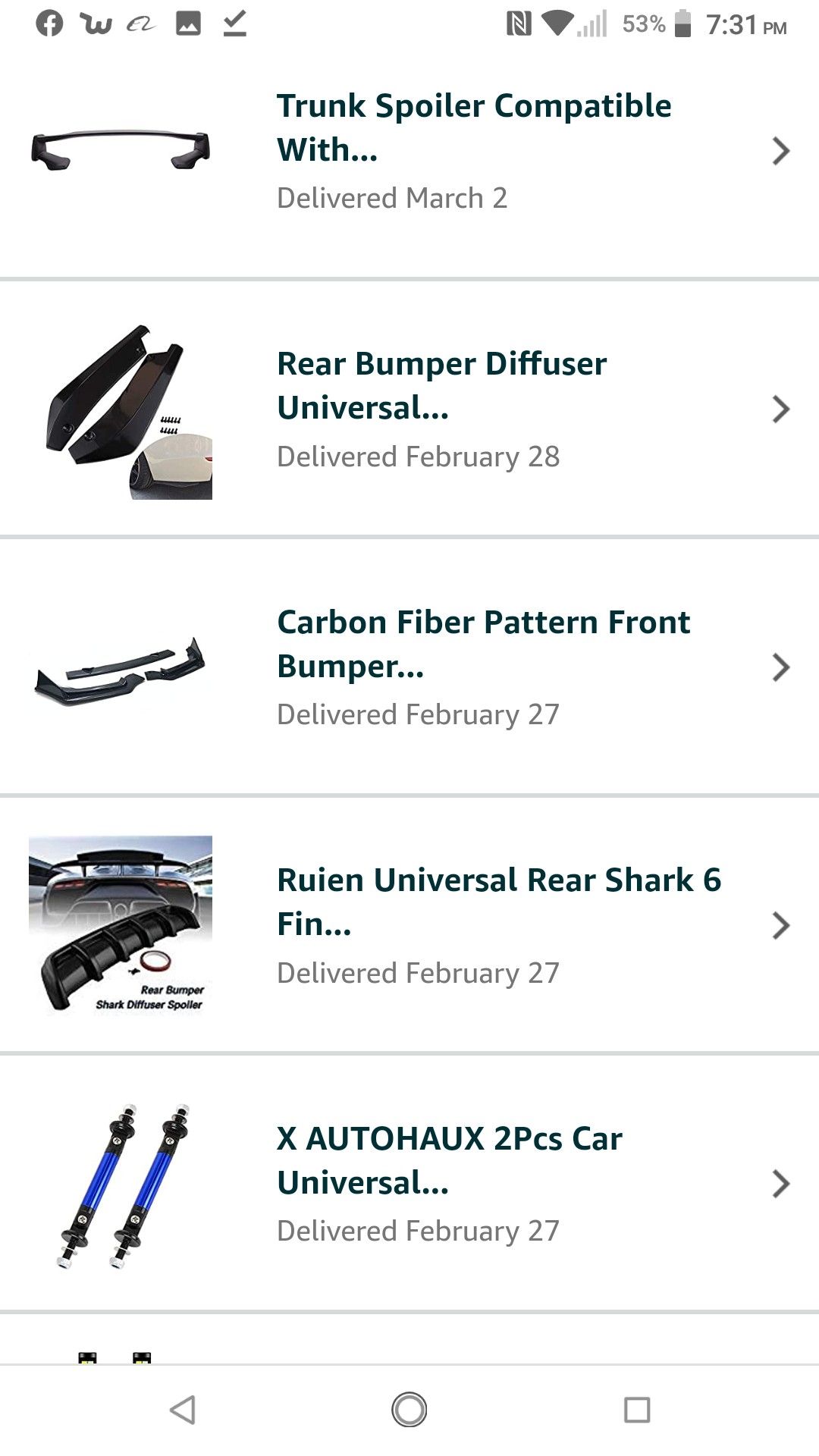 Whole Bunch Of Car Body Kit Parts Ordered From Amazon! Make A Offer!