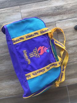 OLYMPIC 1996 ATLANTA 100 YR ANNIVERSARY DUFFLE BAG VINTAGE COLOR BLOCK