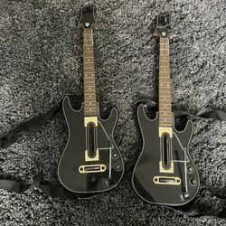 Two Guitar Hero Live Wireless Guitars  And Straps X Box One