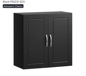 SoBuy Bathroom Kitchen Wall Cabinet, Garage or Laundry Room Storage Medicine Cabinet, Linen Tower Bath Cabine with Shelf, Black FRG231-SCH