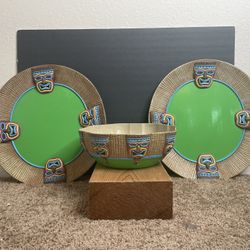 Easter Unlimited Tiki Trays And Bowl Lot